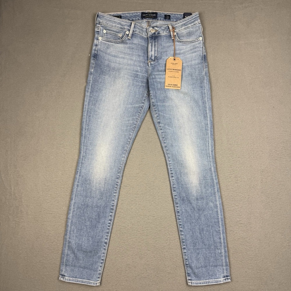 NWT Lucky Brand Women Size 4/27 Lolita Skinny Jeans Blue Low Rise Ankle Stretch